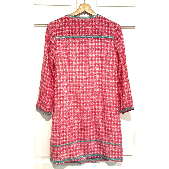 Vineyard Vines Embellished Lined 100% Silk light pink Shift Dress women's Size 4 - Picture 4 of 5
